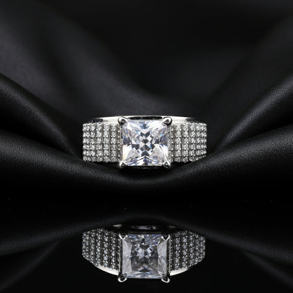 1.50 Ct Princess Cut Lab Grown Diamond Ring — VS1 Clarity, 18k Gold Vermeil