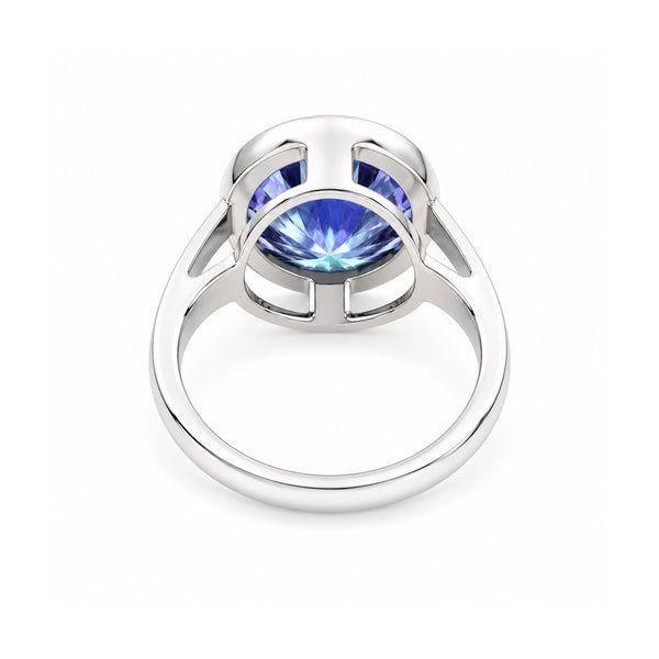 7.50 Ct Certified Blue Moissanite Solitaire Ring in – Gift for Sister 18K Gold Plat 18K Gold Plated