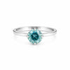 3.60 ct DEW Blue Moissanite Solitaire Ring In Gold Vermeil Great Shine & Bling