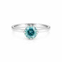 3.60 ct DEW Blue Moissanite Solitaire Ring In Gold Vermeil Great Shine & Bling