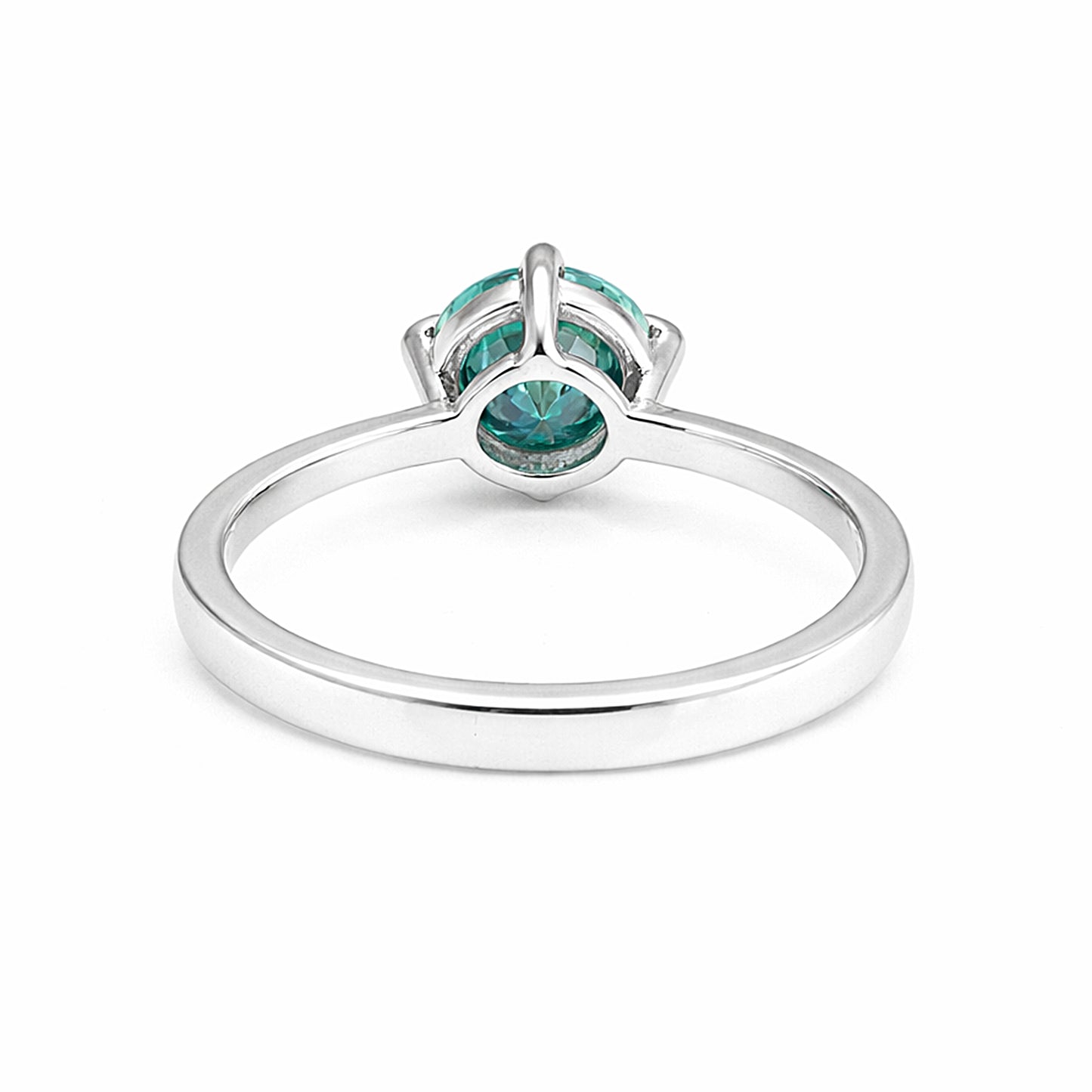 3.60 ct DEW Blue Moissanite Solitaire Ring In Gold Vermeil Great Shine & Bling