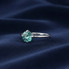 3.60 ct DEW Blue Moissanite Solitaire Ring In Gold Vermeil Great Shine & Bling