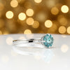 3.60 ct DEW Blue Moissanite Solitaire Ring In Gold Vermeil Great Shine & Bling