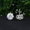 10.00ct DEW White Moissanite Round Solitaire Stud Earrings