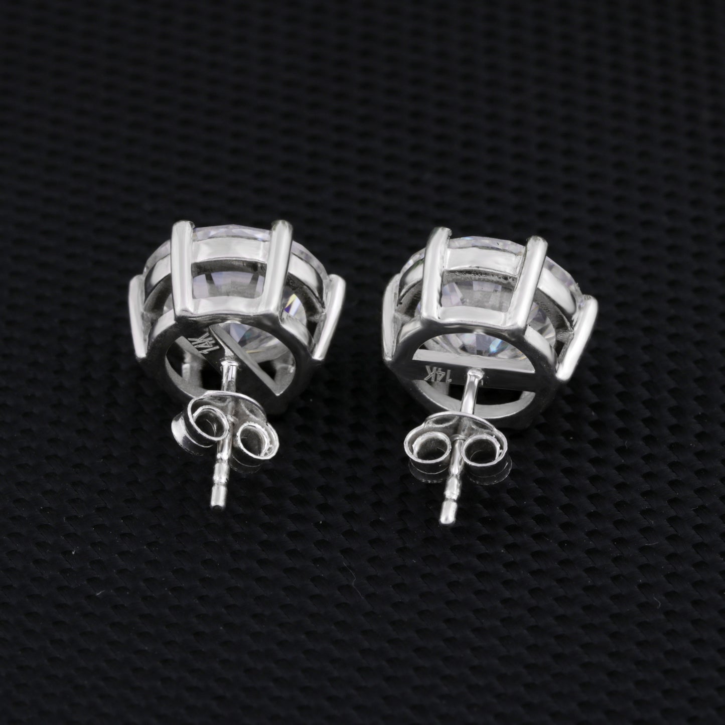 10.00ct DEW White Moissanite Round Solitaire Stud Earrings