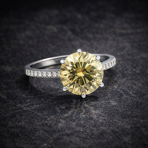 5.50 Ct Certified Moissanite Solitaire Ring in – Gift for Wife Jewelry 18K Gold Pla 18K Gold Plated