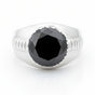 5.2 ct DEW Black Moissanite Round Solitaire Ring - 18K Gold Vermeil on 925 Sterling Silver