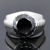 5.2 ct DEW Black Moissanite Round Solitaire Ring - 18K Gold Vermeil on 925 Sterling Silver