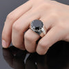 5.2 ct DEW Black Moissanite Round Solitaire Ring - 18K Gold Vermeil on 925 Sterling Silver