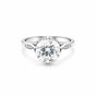 6.7 ct DEW White Moissanite Round Solitaire Ring - 18K Gold Vermeil on 925 Sterling Silver