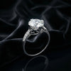 6.7 ct DEW White Moissanite Round Solitaire Ring - 18K Gold Vermeil on 925 Sterling Silver