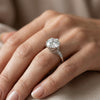 6.7 ct DEW White Moissanite Round Solitaire Ring - 18K Gold Vermeil on 925 Sterling Silver