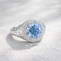 6.00 Ct Certified Blue Moissanite Ring – Wedding Gift in 18K Gold Plated