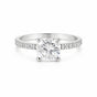 2.60 ct DEW Certified Cushion Cut White Moissanite Ring For Wedding 18K Gold Plated Ver 18K Gold Plated