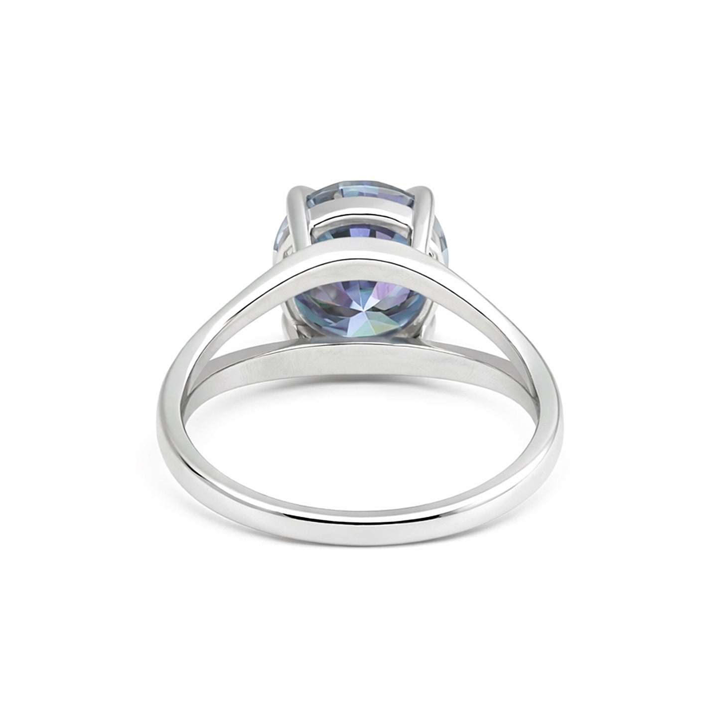 Certified 5.15 Ct Round Blue Moissanite Ring in for Wedding 18K Gold Plated