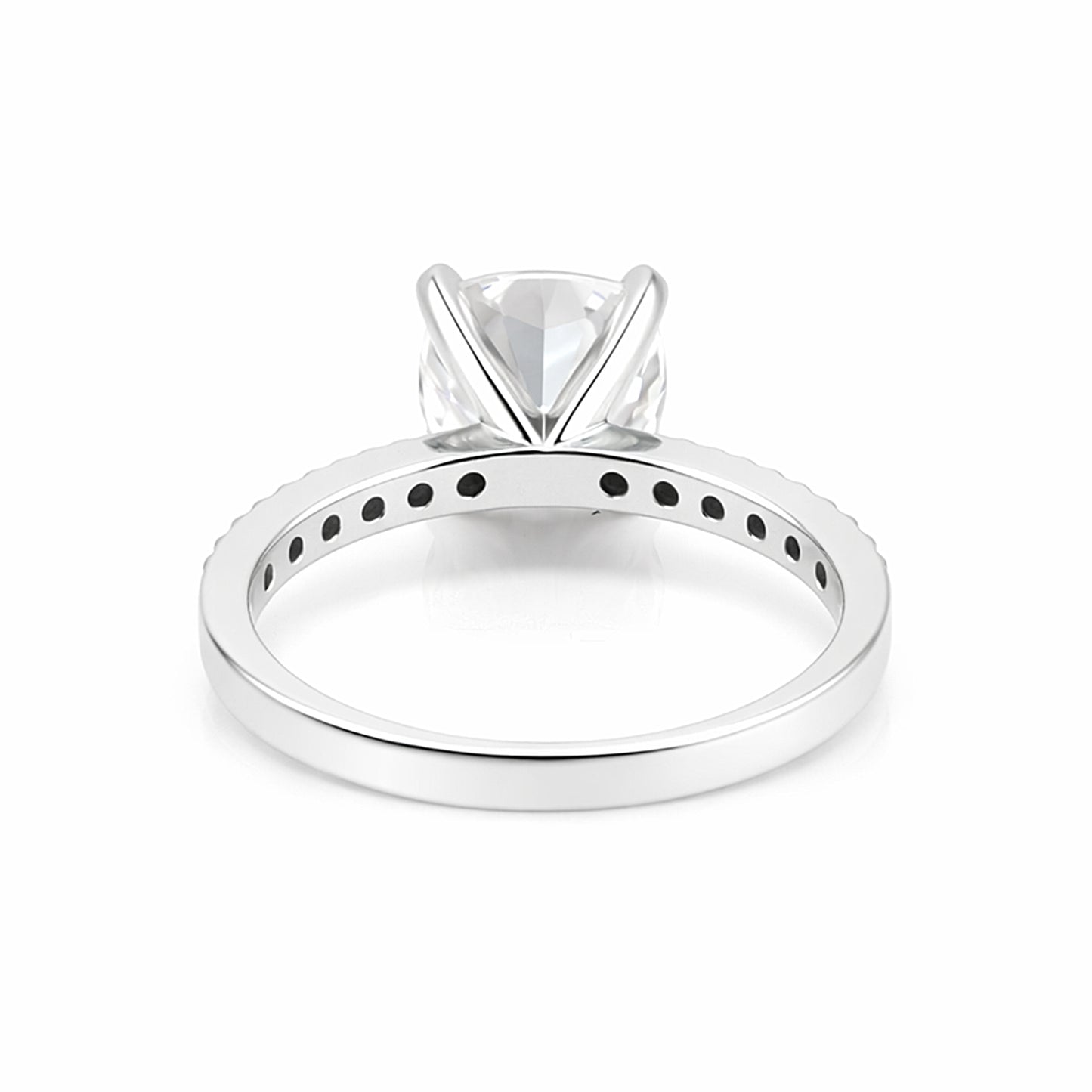 2.50 ct DEW Certified Cushion Cut White Moissanite Solitaire Ring 18K Gold Plated Verme 18K Gold Plated