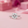 Top view of cushion cut lab diamond showing rounded edges and crown facets