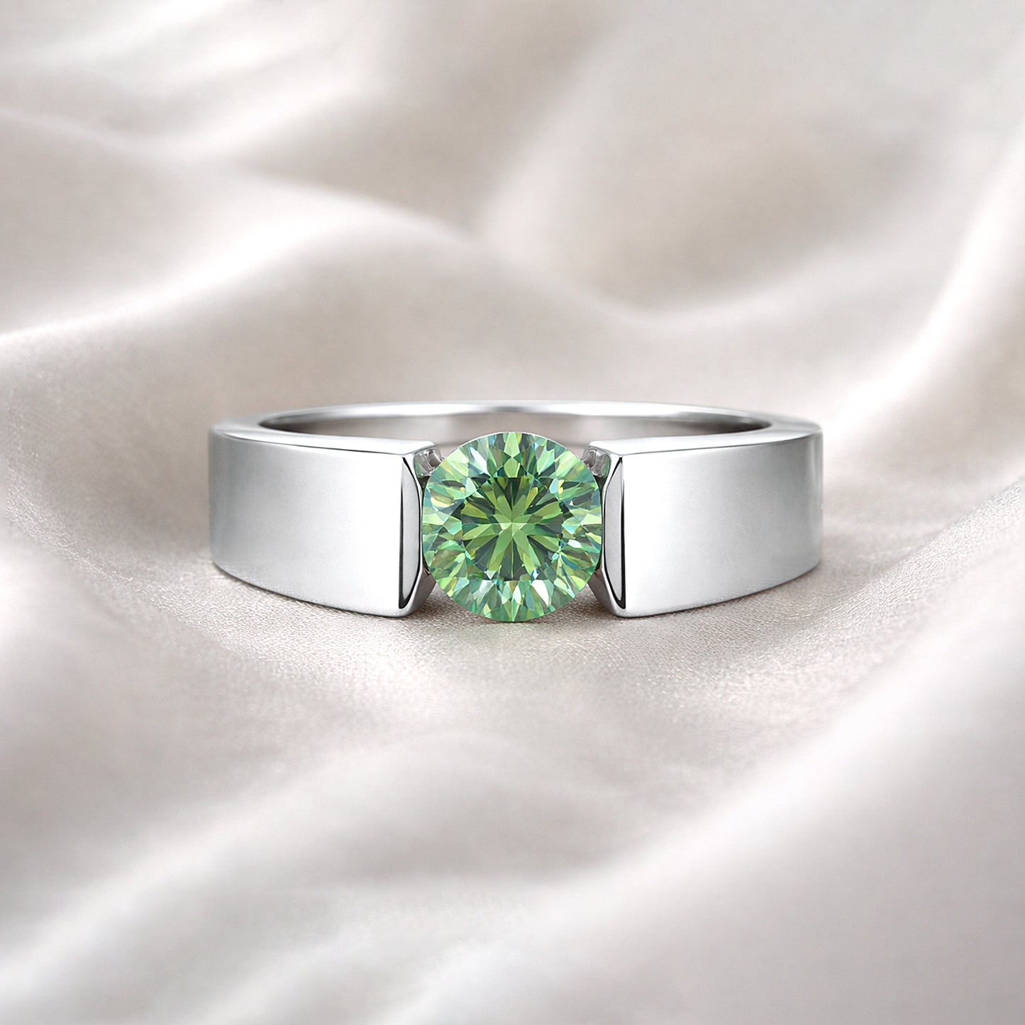 Certified 2.35ct VS1 Blue Moissanite Ring Fine Jewelry for Women 18K Gold Plated Ve 18K Gold Plated