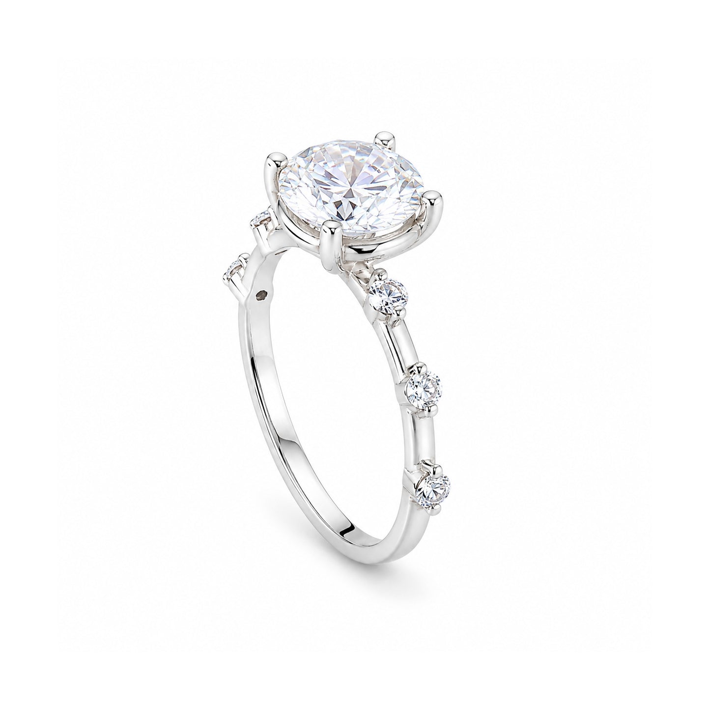 Certified 2ct VVS1 Round GH Moissanite Ring in Jewelry 18K Gold Plated
