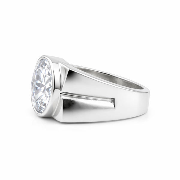 4.5 carat lab-grown diamond ring worn on hand, statement solitaire scale