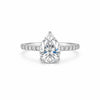 3 carat pear cut lab-grown diamond ring in 18k gold vermeil setting
