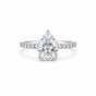 3 Ct Pear Cut Lab Grown Diamond Ring — VS1 Clarity, 18k Gold Vermeil