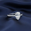 Close-up of pear cut lab-grown diamond, VS1 clarity, full crown view