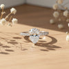 Top view of pear cut lab diamond showing teardrop shape and elongated facets