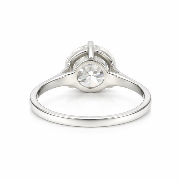 Certified 7.30ct VS1 Round White Moissanite Women Ring 18K Gold Plated