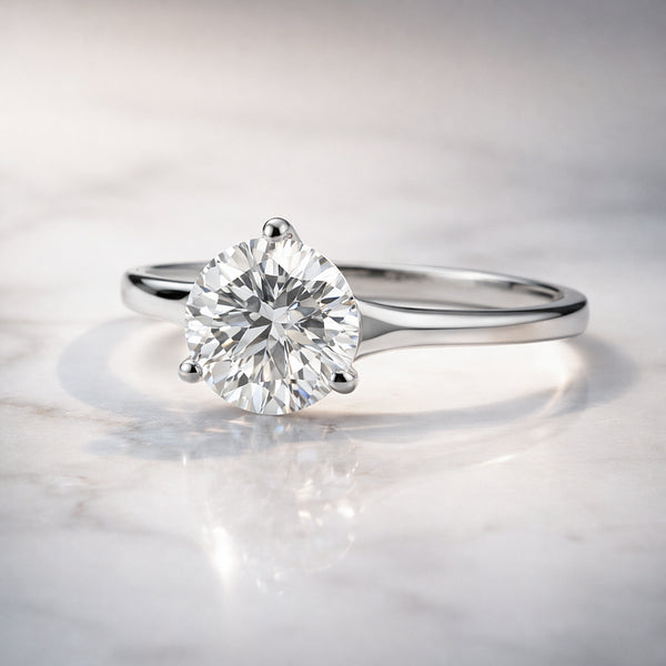 Certified 7.30ct VS1 Round White Moissanite Women Ring 18K Gold Plated