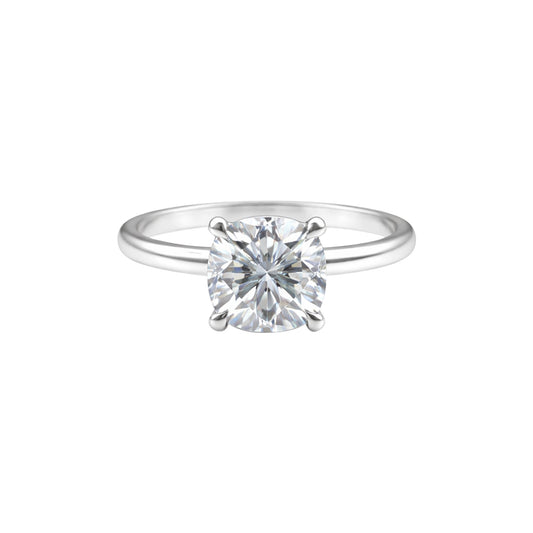 2 carat cushion cut lab-grown diamond engagement ring in 18k gold vermeil