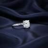 Top view of 2ct cushion diamond showing soft square shape and brilliance