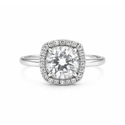 Certified 3.5ct VS1/D Moissanite Ring For Birthday Gift 18K Gold Plated