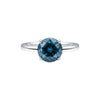 Certified 3.60 ct DEW Round Cut Blue Moissanite Solitaire Ring In Gold Vermeil