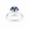 Certified 3.60 ct DEW Round Cut Blue Moissanite Solitaire Ring In Gold Vermeil
