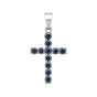 5.5 ct DEW Certified Round Cut Blue Moissanite Plus-Shape In Vermeil 925 Silver Pendant