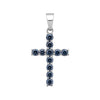 5.5 ct DEW Certified Round Cut Blue Moissanite Plus-Shape In Vermeil 925 Silver Pendant