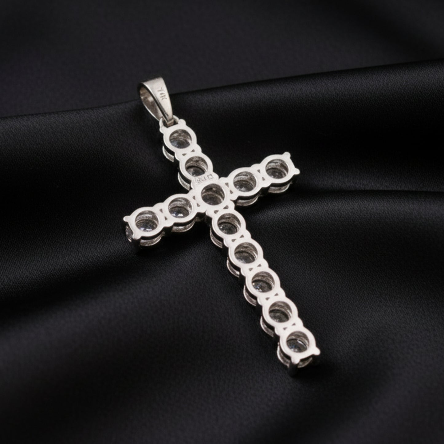 5.00 Ct Certified Round Cut White Moissanite Cross Pendant In 18K Gold Plated Verme 18K Gold Plated