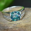 6.4 ct DEW White Moissanite Oval Solitaire Ring - 18K Gold Vermeil on 925 Sterling Silver