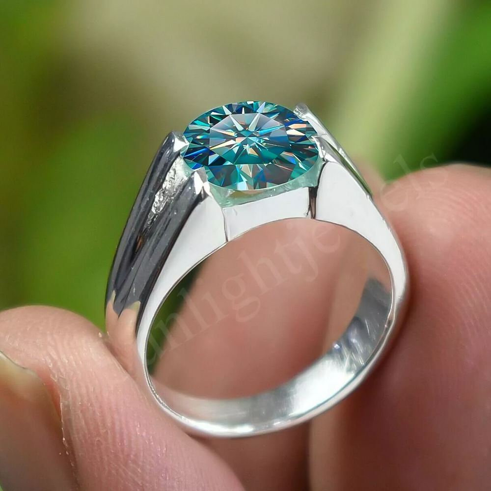6.4 ct DEW White Moissanite Oval Solitaire Ring - 18K Gold Vermeil on 925 Sterling Silver