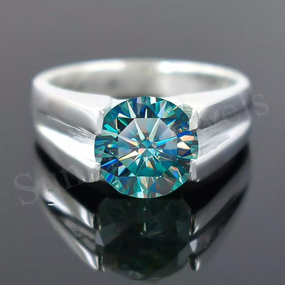 6.4 ct DEW White Moissanite Oval Solitaire Ring - 18K Gold Vermeil on 925 Sterling Silver