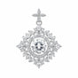 Certified 2.75 ct DEW White Moissanite Pendant In Vermeil 925 Silver Jewelry