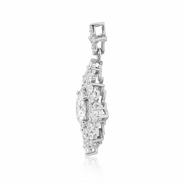 Certified 2.75 Ct White Moissanite Pendant In Vermeil 925 Silver Jewelry