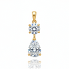 Beautiful 3Ct Certified Round Cut White Moissanite Pendant In 18K Gold Plated Verm 18K Gold Plated