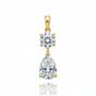 Beautiful 3Ct Certified Round Cut White Moissanite Pendant In 18K Gold Plated Verm 18K Gold Plated