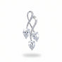 3.35 ct DEW Certified Pear Cut White Moissanite Pendant In 18K Gold Plated