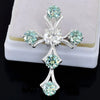 5.00 ct DEW Round Cut Blue & White Moissanite In Gold Vermeil Plus-Shape Necklace