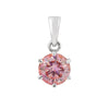 Fancy pink lab-grown diamond pendant, 2.5 carat round cut, VS1 clarity, 18k gold vermeil setting on 925 sterling silver