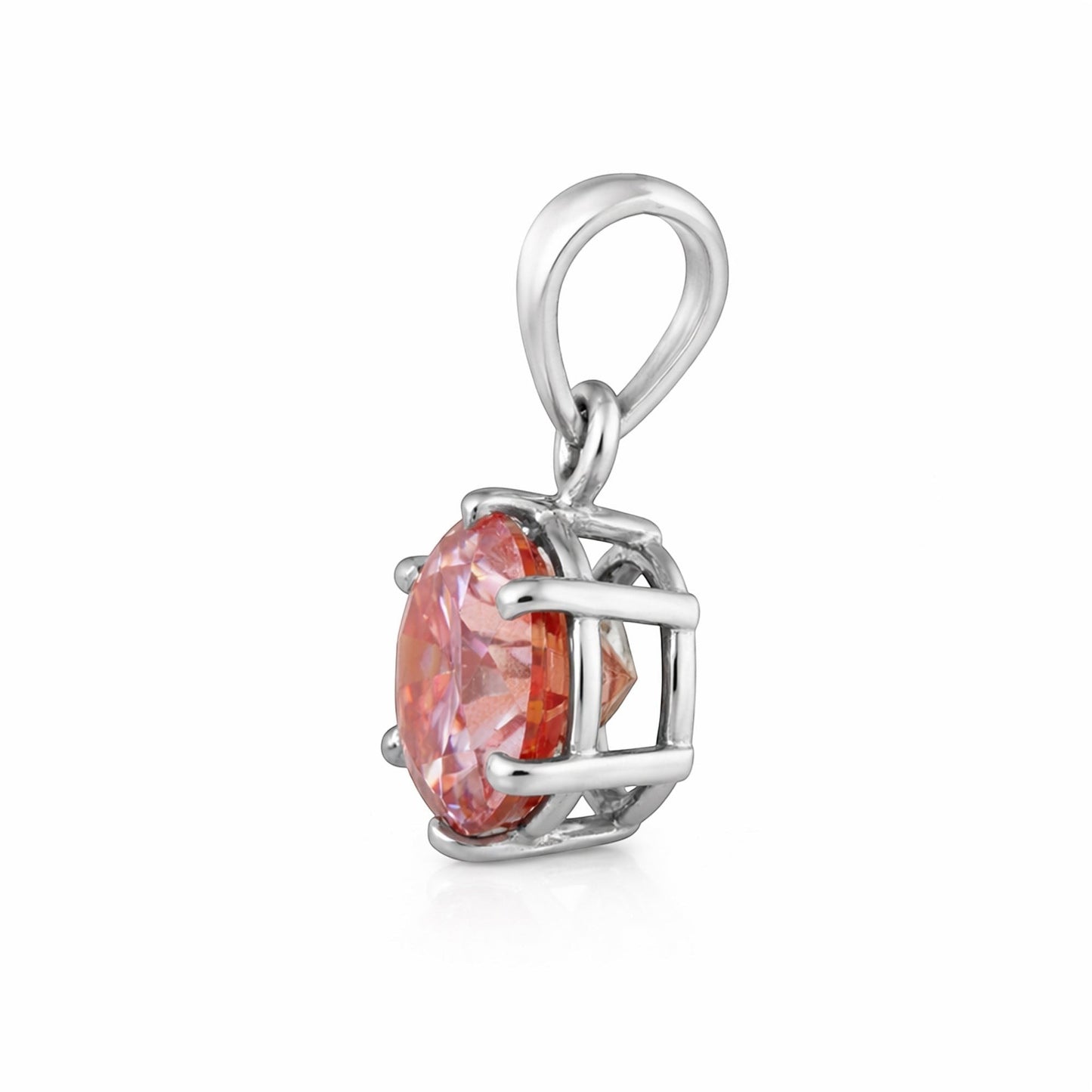 Pink lab-grown diamond pendant worn on chain, GEMHUB & CO. fine jewellery