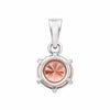 Close-up of 2.5 carat fancy pink lab diamond, round brilliant cut, VS1 clarity grade